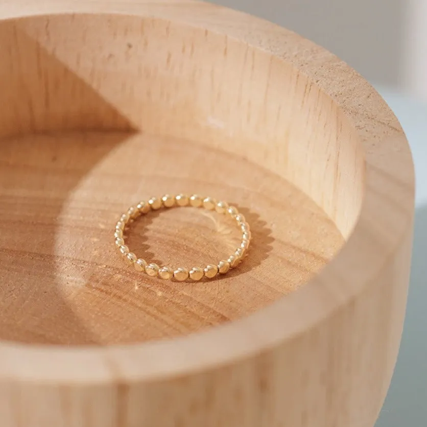 14k Solid Gold Dot Ring