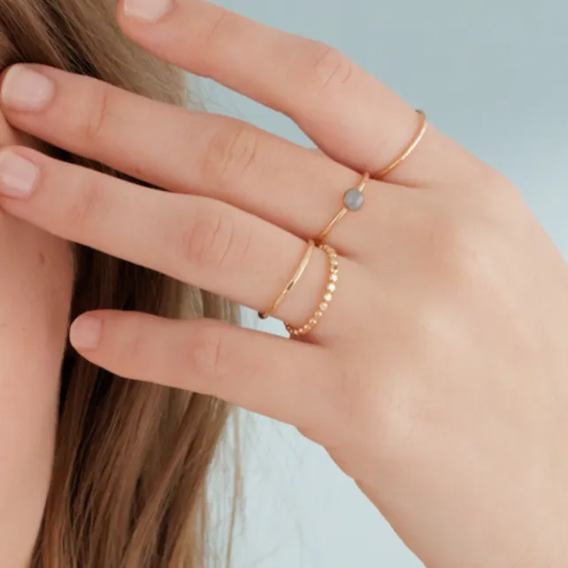 14k Solid Gold Dot Ring