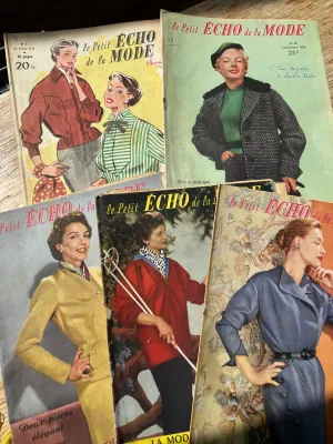 5 French Petit Echo de la Mode from 1954 to Get creative With