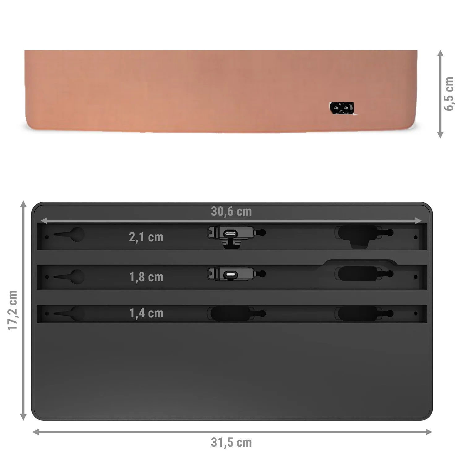 ALLDOCK Wireless FAMILY Aluminium Rose Gold & Black