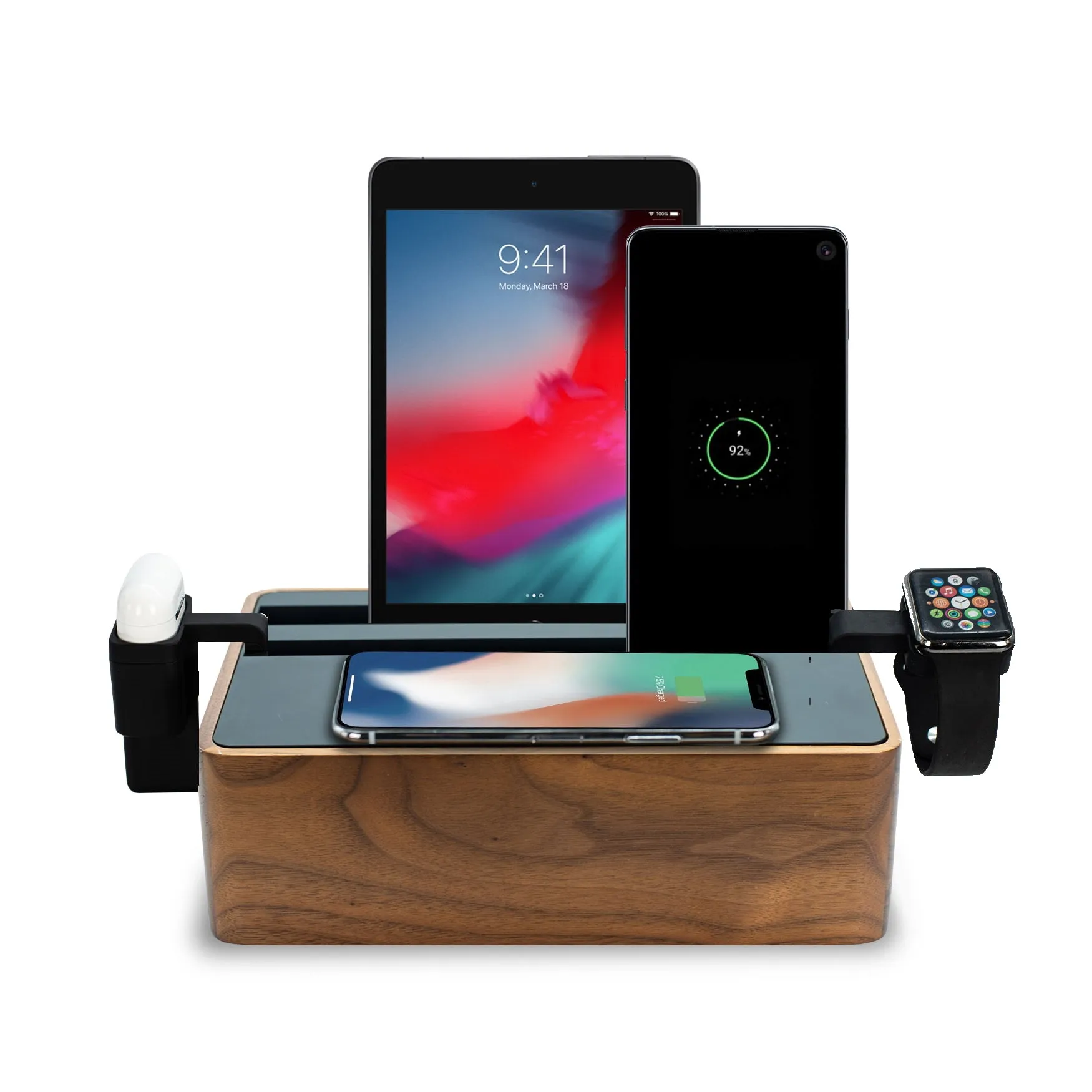 ALLDOCK Wireless Walnut & Black Apple Package