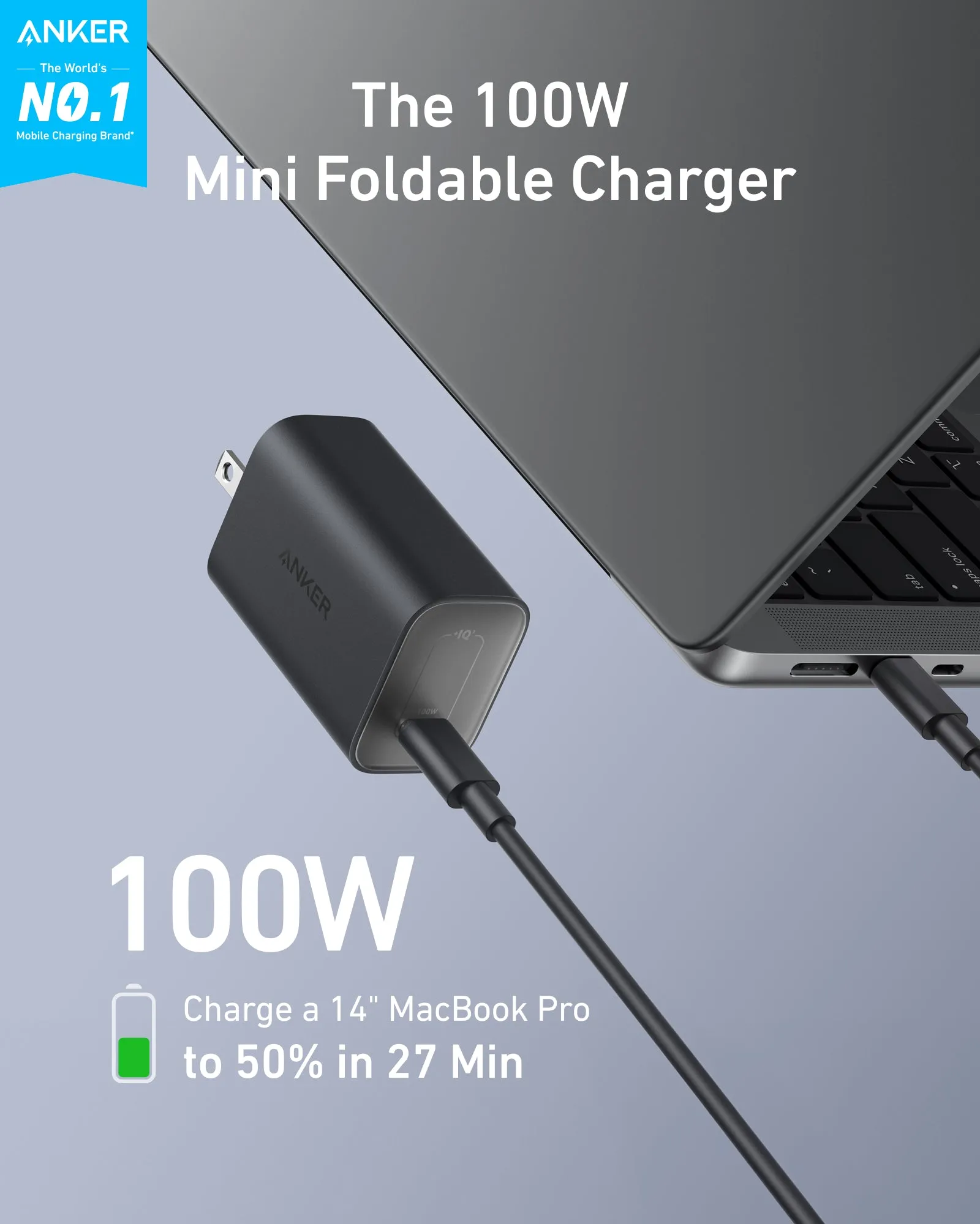 Anker Nano Charger (100W) with USB-C Cable