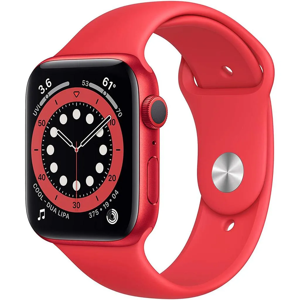 Apple Watch Series 6 (2020) GPS 44 mm - Aluminium Red - Sport band Red