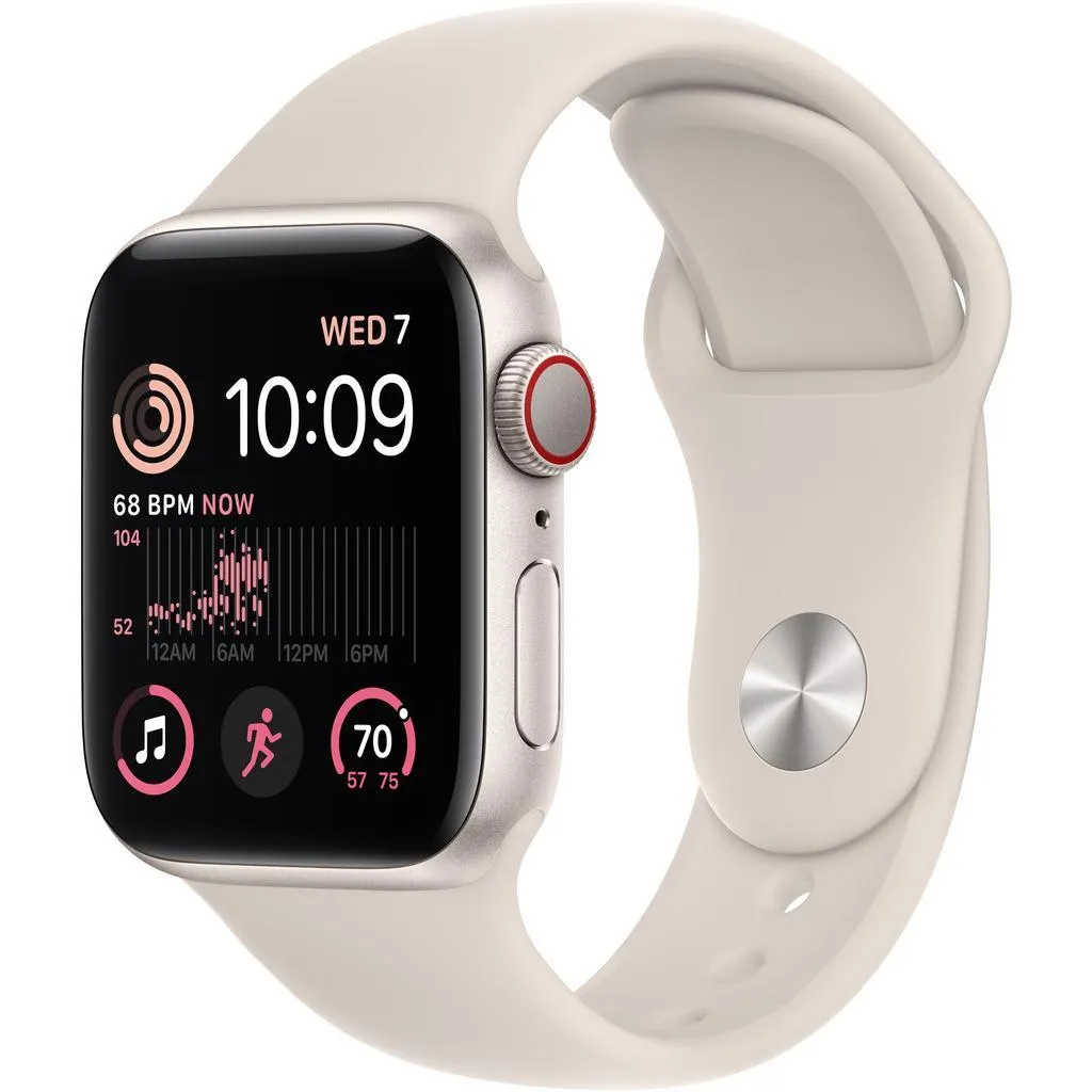 Apple Watch Series SE 2 (2022) GPS   Cellular 40 mm - Aluminium Starlight - Sport band Starlight