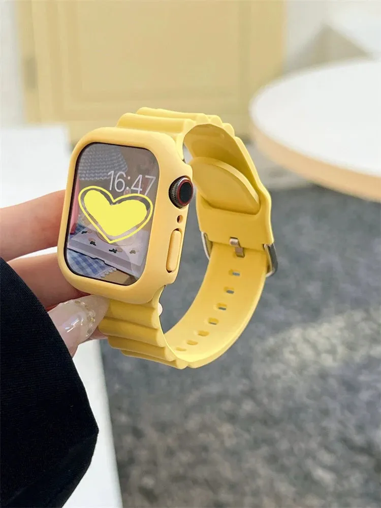 Baby Pink Cute Soft Silicone Sport Band For iwatch 10 9 7 8 SE 6 Girl Strap For Apple Watch 42mm 46 41mm 40mm 44 45mm 49mm