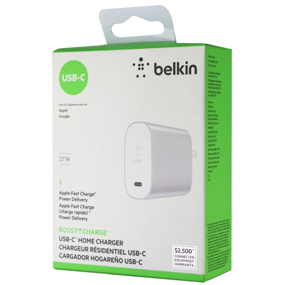 Belkin 27W USB-C Travel Wall Fast Charger For iPhone 11pro,Max,Xs,X,XR and More