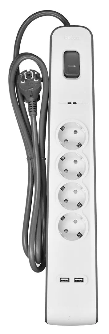 Belkin Bsv401vf2m Surge Protector White 4 Ac Outlet(S) 2 M