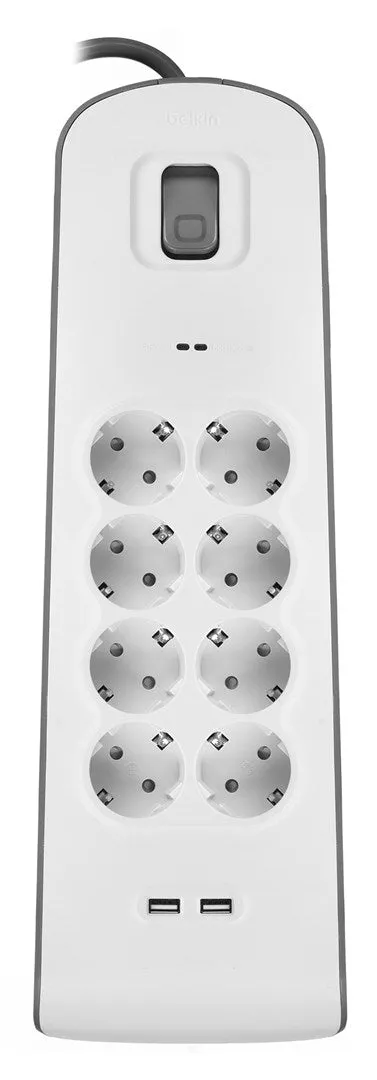 Belkin Bsv804vf2m Surge Protector White 8 Ac Outlet(S) 2 M