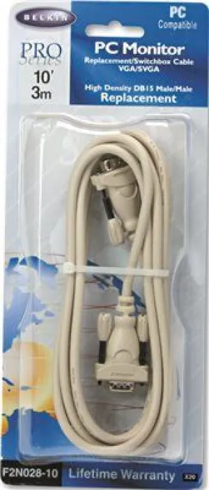 Belkin Pc Monitor Cable Hddb15F Connectors 10 Ft