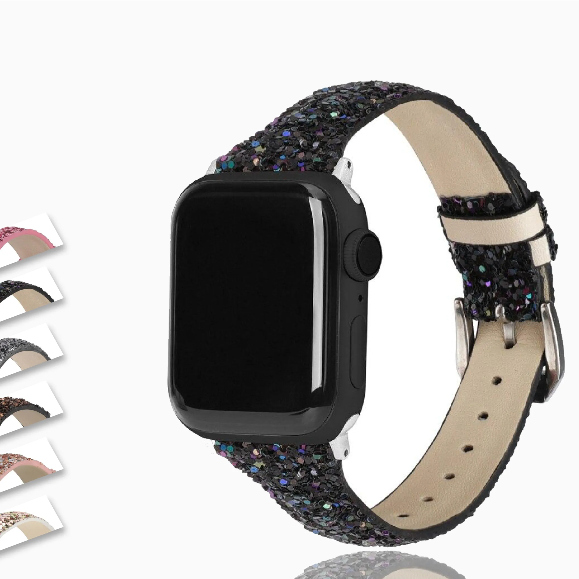 Black Metallic Glitter Bling Strap, Apple Watch Band Watchbands