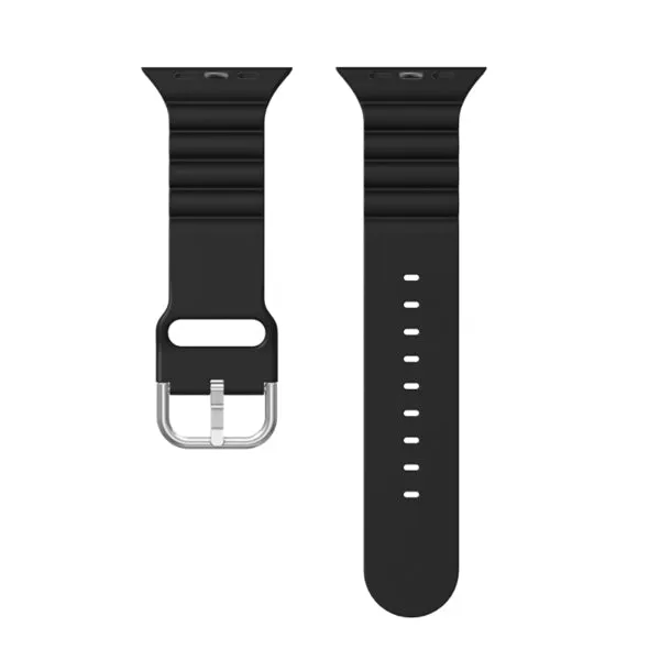 Black Silicone Apple Watch Band 黑色矽膠 Apple 錶帶