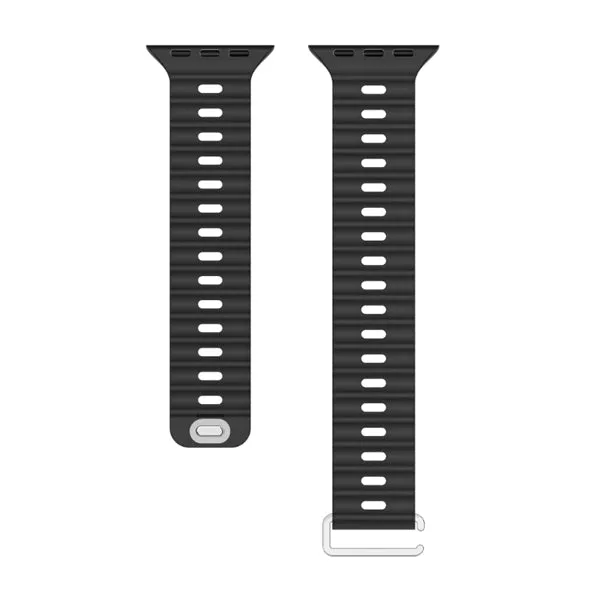 Black Silicone Apple Watch Band 黑色矽膠 Apple 錶帶 KCWATCH1243