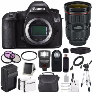 Canon EOS 5DS R DSLR Camera (International Model) 0582C002   Canon EF 24-70mm f/2.8L II USM Lens   LP-E6 Battery Bundle