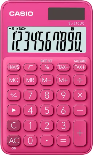 Casio Calculator Pocket Sl-310Uc-Rd Red, 10 Digit Display