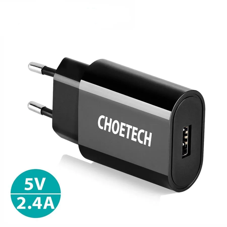 CHOETECH Travel USB Charger 12W Mobile Phone Wall Charger Adapter For iPhone XS XR Charging For Huawi Xiaomi mi 8 For Samsung S9