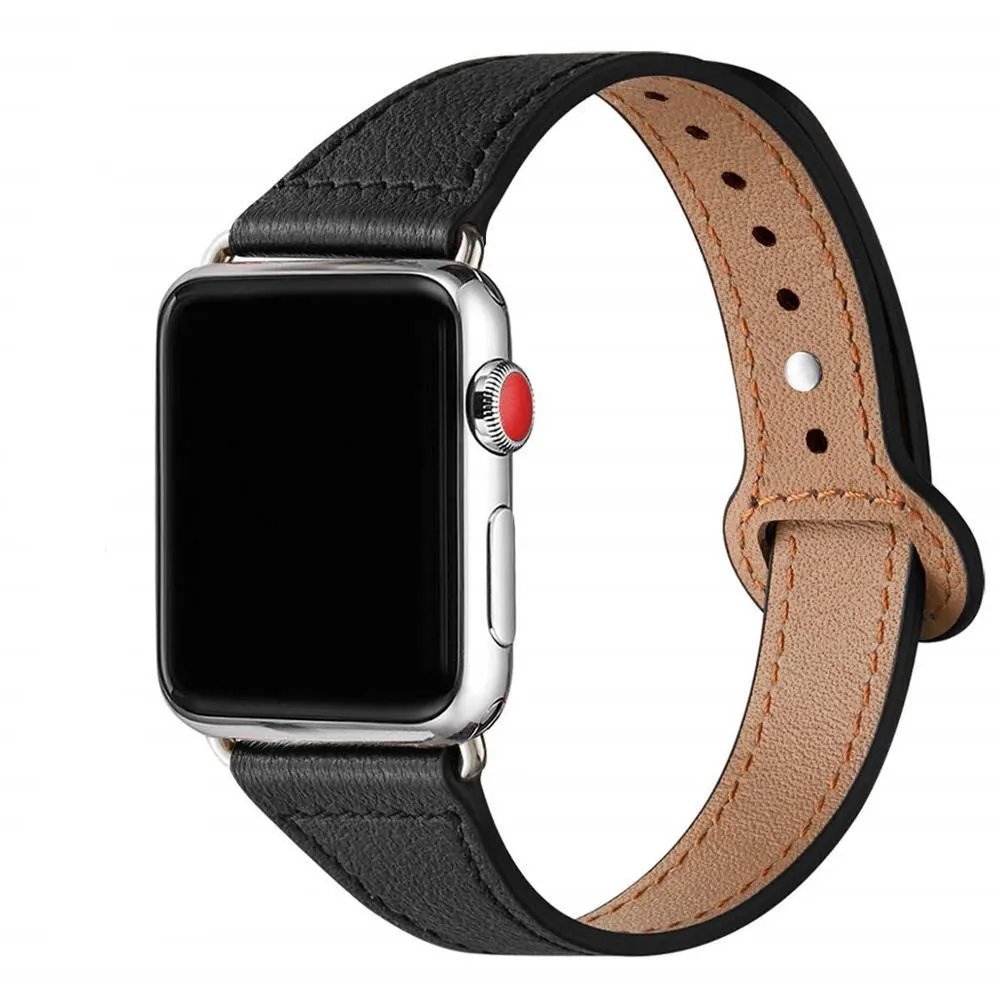 Classic Leather Loop Strap For Apple Watchband Series 7 6 5 4 3 2 1