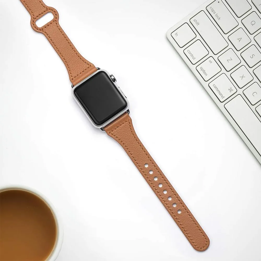 Classic Leather Loop Strap For Apple Watchband Series 7 6 5 4 3 2 1