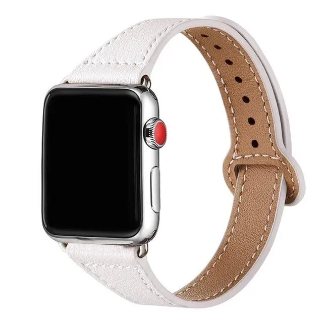 Classic Leather Loop Strap For Apple Watchband Series 7 6 5 4 3 2 1