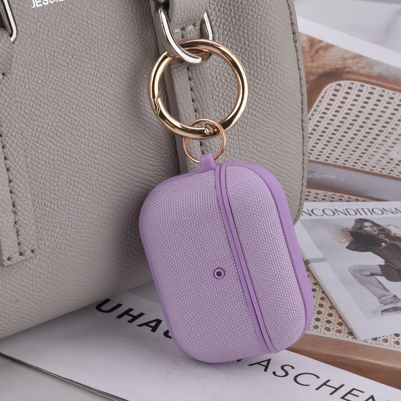 Fabric & PC Case for Apple AirPods Pro with Keychain