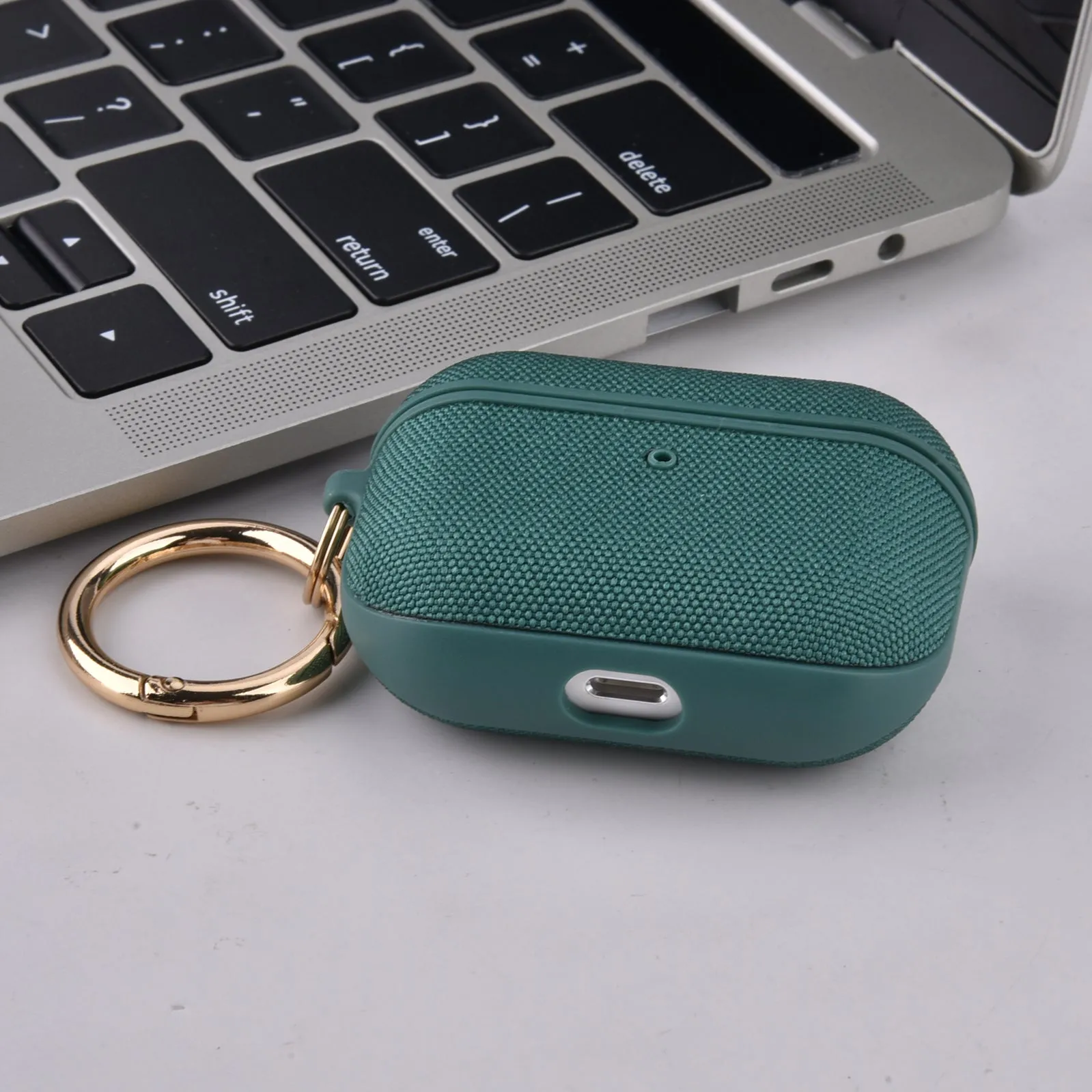 Fabric & PC Case for Apple AirPods Pro with Keychain