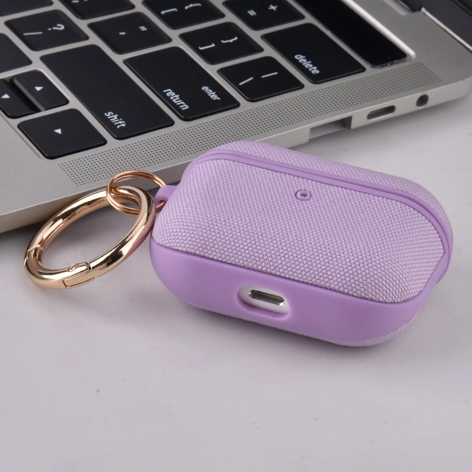 Fabric & PC Case for Apple AirPods Pro with Keychain