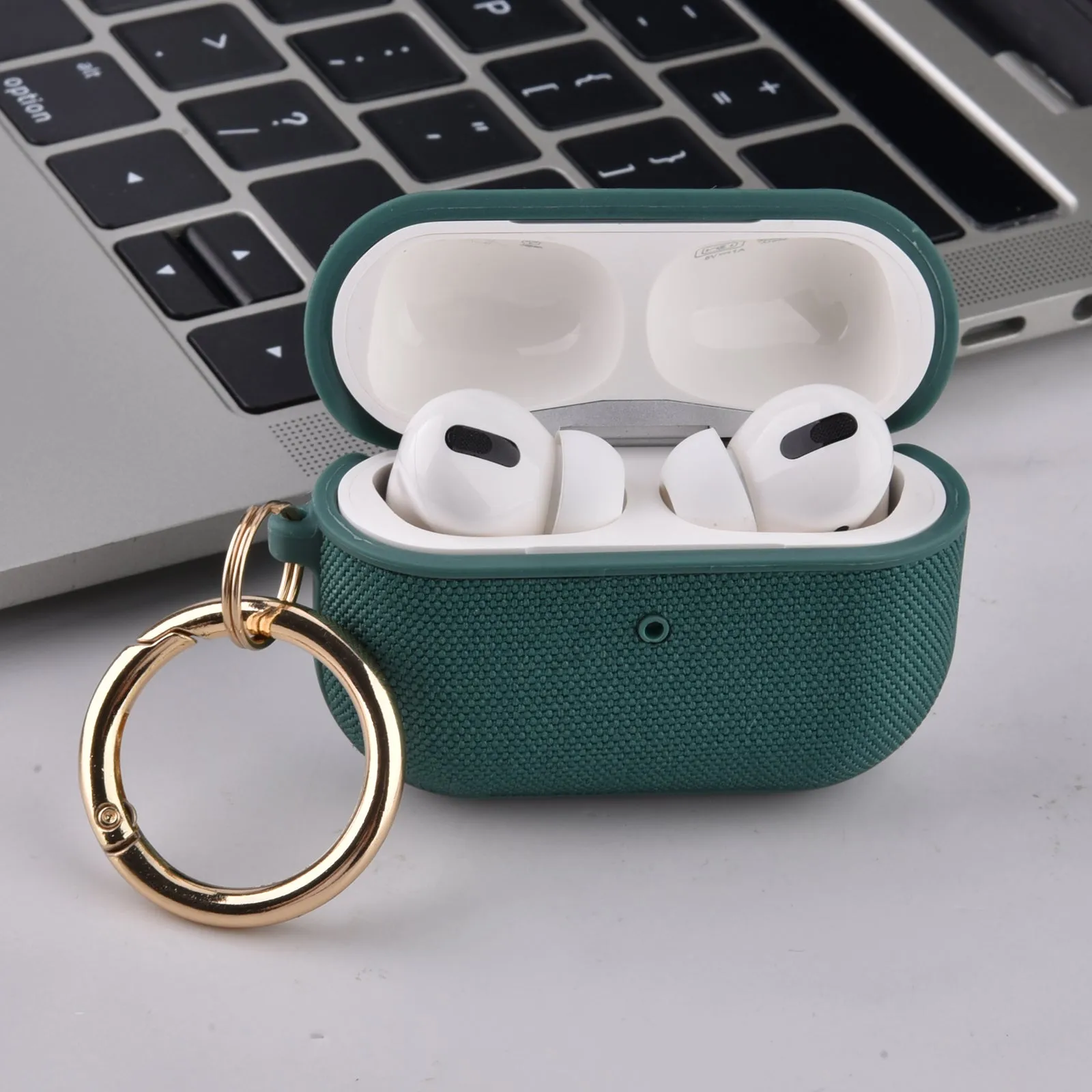 Fabric & PC Case for Apple AirPods Pro with Keychain