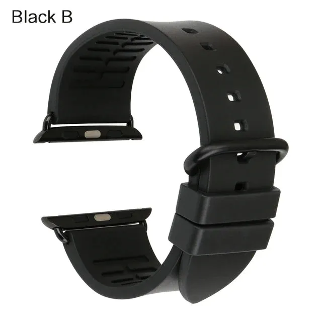 For Apple Watch Band 45mm 41mm 44mm 40mm 42mm 38mm Series 7 6 SE 5 4 3 Watchband Bracelet Sport Rubber iWatch Strap