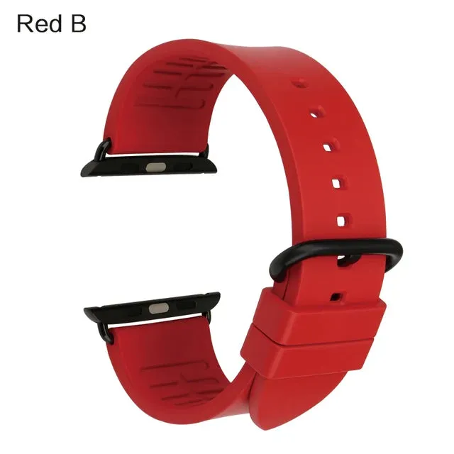 For Apple Watch Band 45mm 41mm 44mm 40mm 42mm 38mm Series 7 6 SE 5 4 3 Watchband Bracelet Sport Rubber iWatch Strap