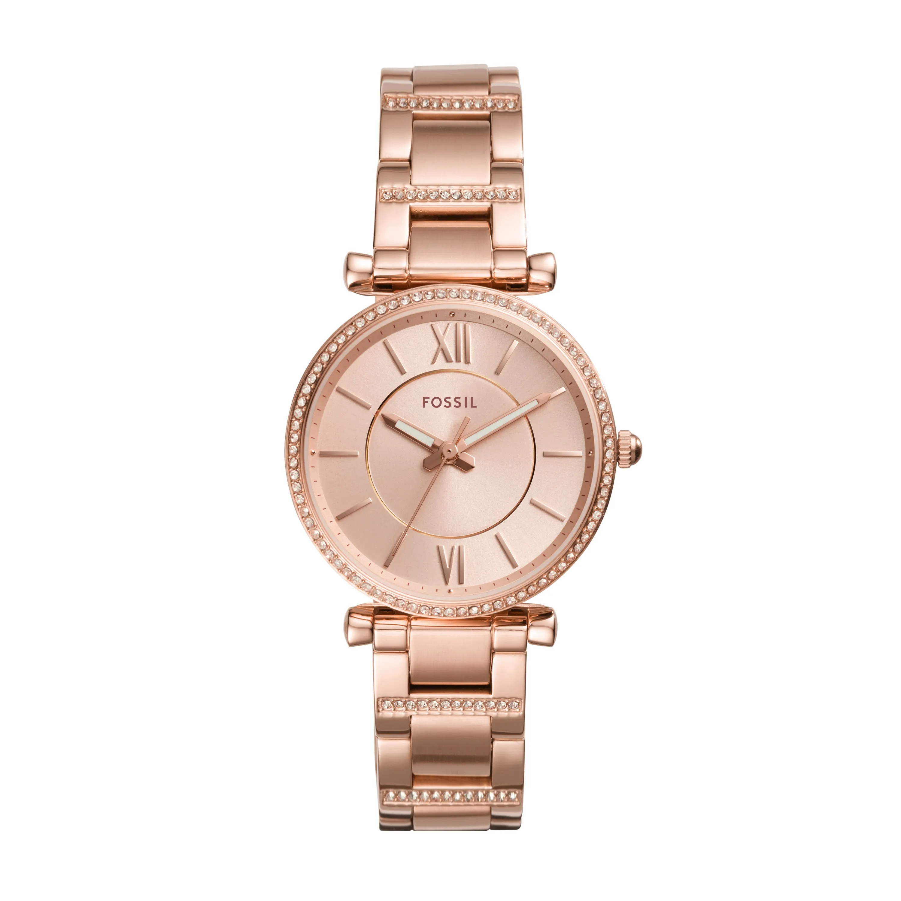 Fossil Carlie Three-Hand Rose Gold-Tone Stainless Steel Watch ES4301