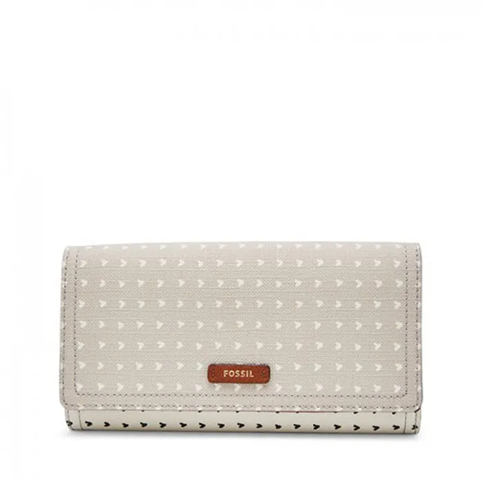 Fossil Women Wallet Logan Rfid Flap Clutch |SL7832745| Hearts