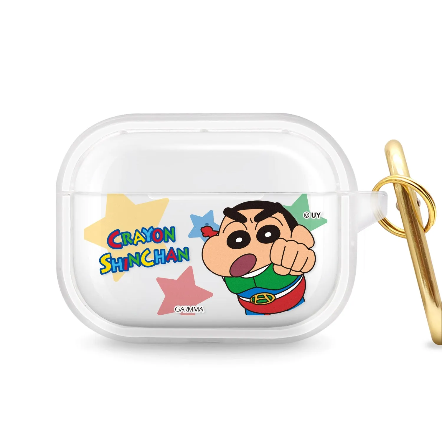 GARMMA Crayon Shin-chan Apple AirPods Pro 2/1 Charging Case Cover with Carabiner Clip