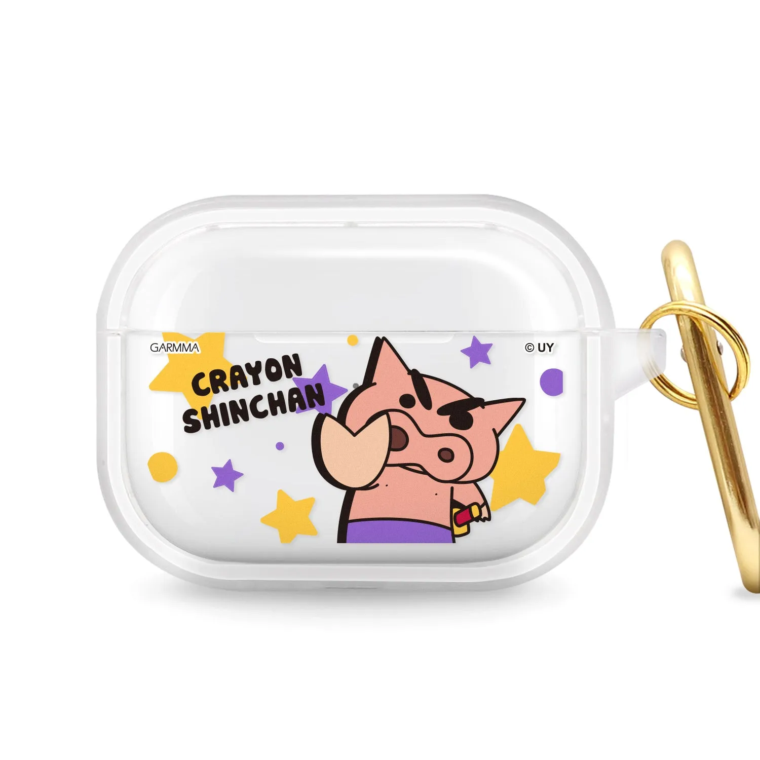 GARMMA Crayon Shin-chan Apple AirPods Pro 2/1 Charging Case Cover with Carabiner Clip