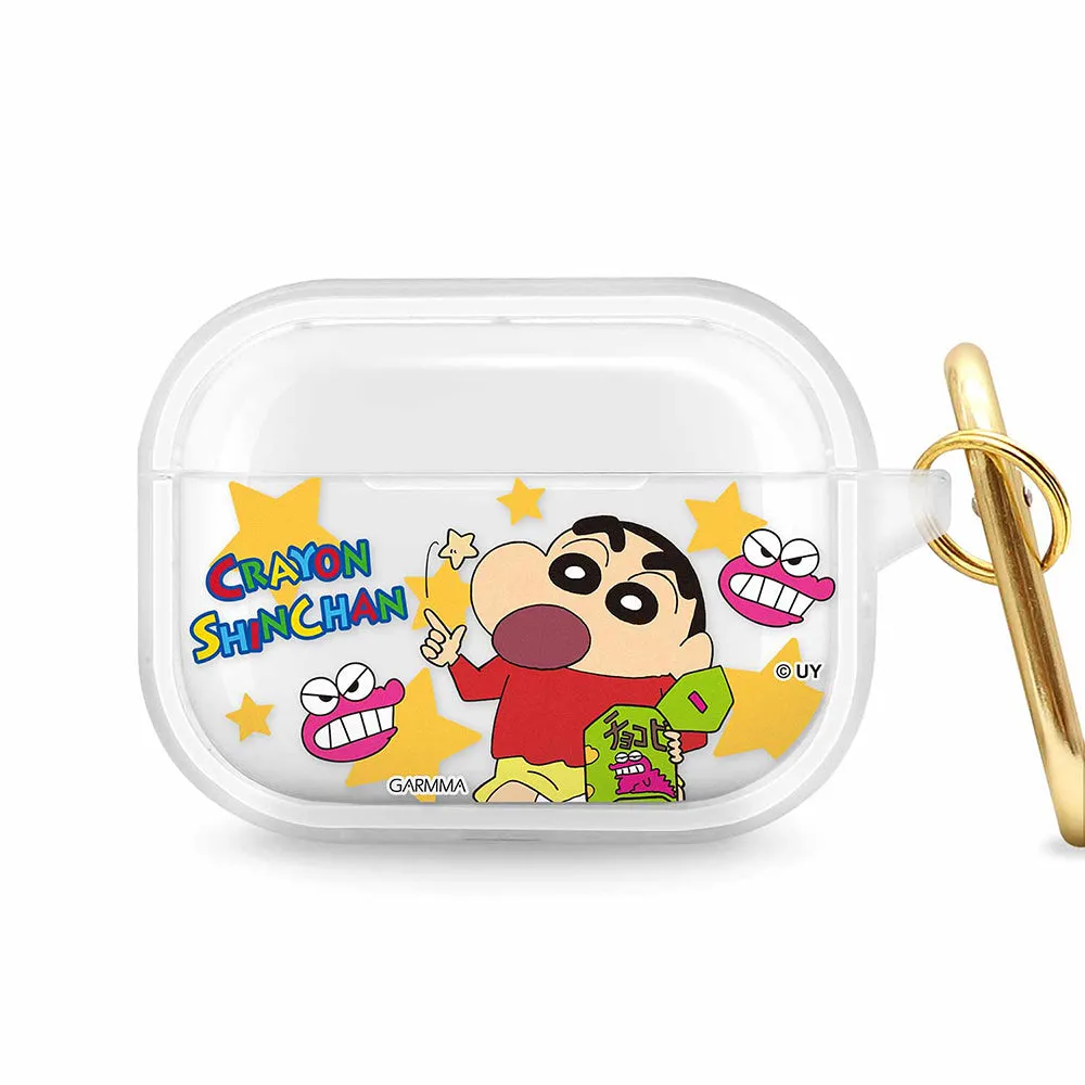 GARMMA Crayon Shin-chan Apple AirPods Pro 2/1 Charging Case Cover with Carabiner Clip