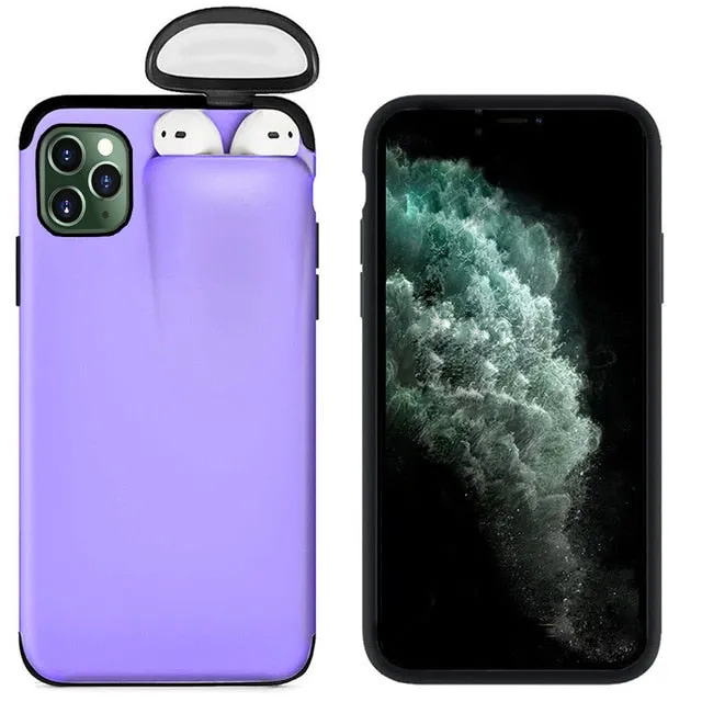 Jetjoy Case for iPhone 11 Pro Max Case Xs Max Xr X 10 8 7 Plus Cover for AirPods 2 1 Holder Hard Case for AirPods Case Hot Sale