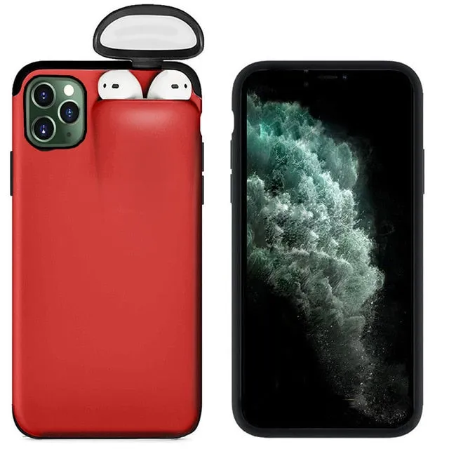 Jetjoy Case for iPhone 11 Pro Max Case Xs Max Xr X 10 8 7 Plus Cover for AirPods 2 1 Holder Hard Case for AirPods Case Hot Sale