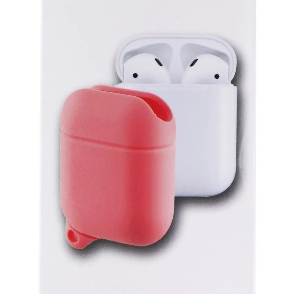 Key Silicone Soft Case with Clip for Apple AirPods 1st and 2nd Gen - Pink