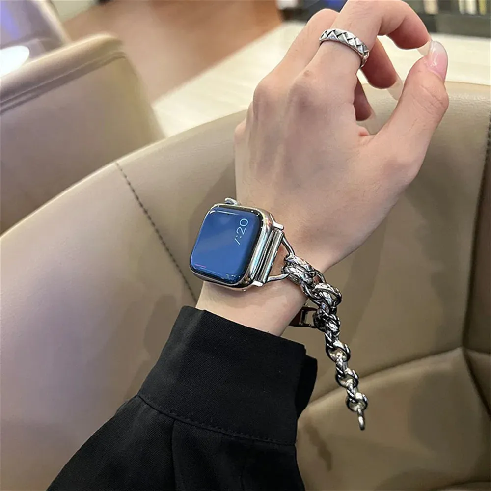 Lover Heart Chain Bracelet For Apple Watch 9 Band 8 7 6 5 Se 4 Ultra 2 Cute Wristband For Iwatch 40mm 41mm 42mm 44mm 45mm 49mm