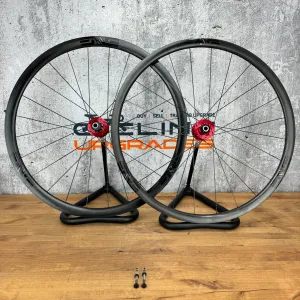 Low Mile! Enve SES 2.3 Hookless Tubeless Carbon Red Chris King R45 Wheelset 700c