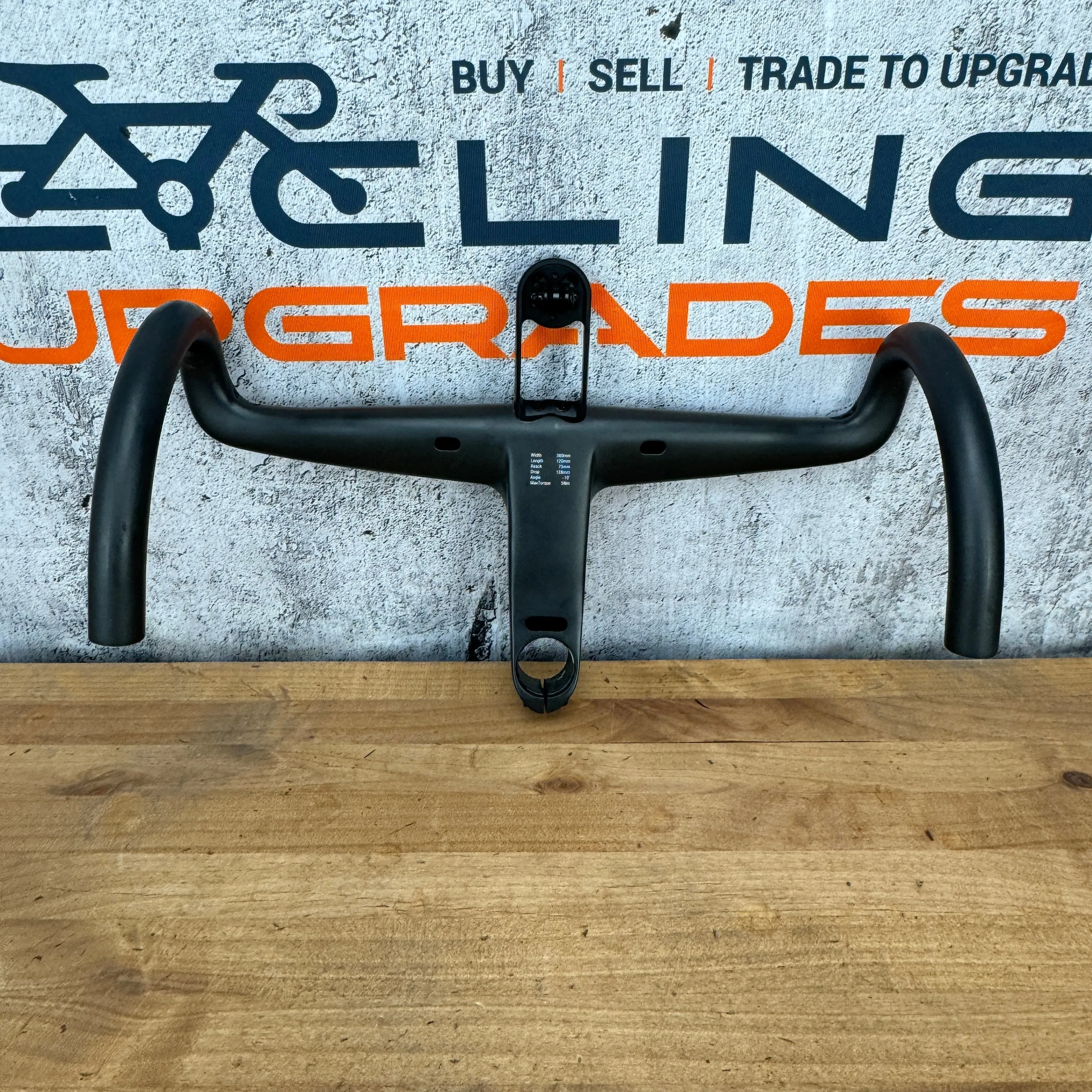 Low Mile Farsports F1s Carbon 120mm x 38cm Integrated Handlebar   Computer Mount