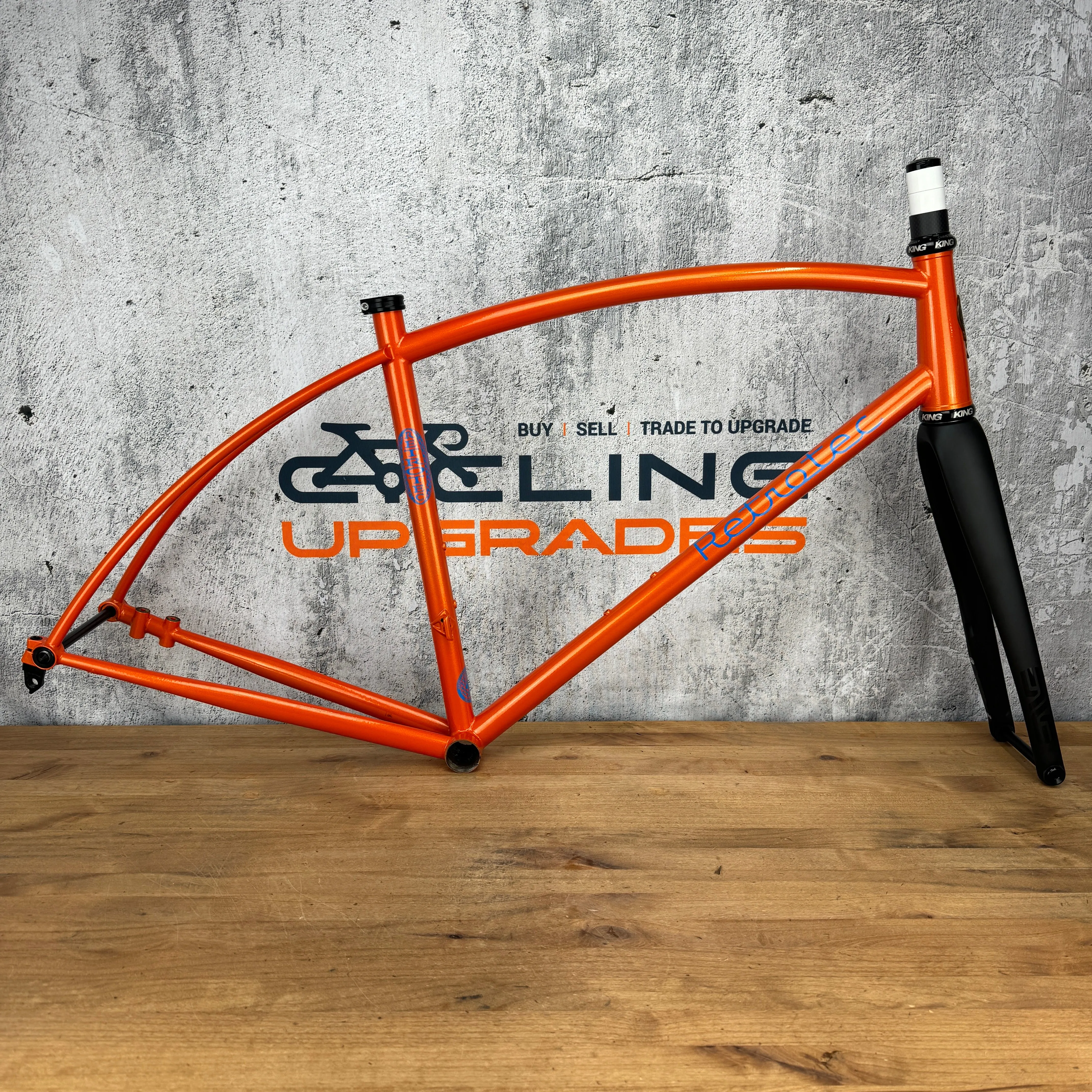 Low Mile Retrotec Road 55cm Steel Disc Frameset 700c Enve Carbon Fork Chris King