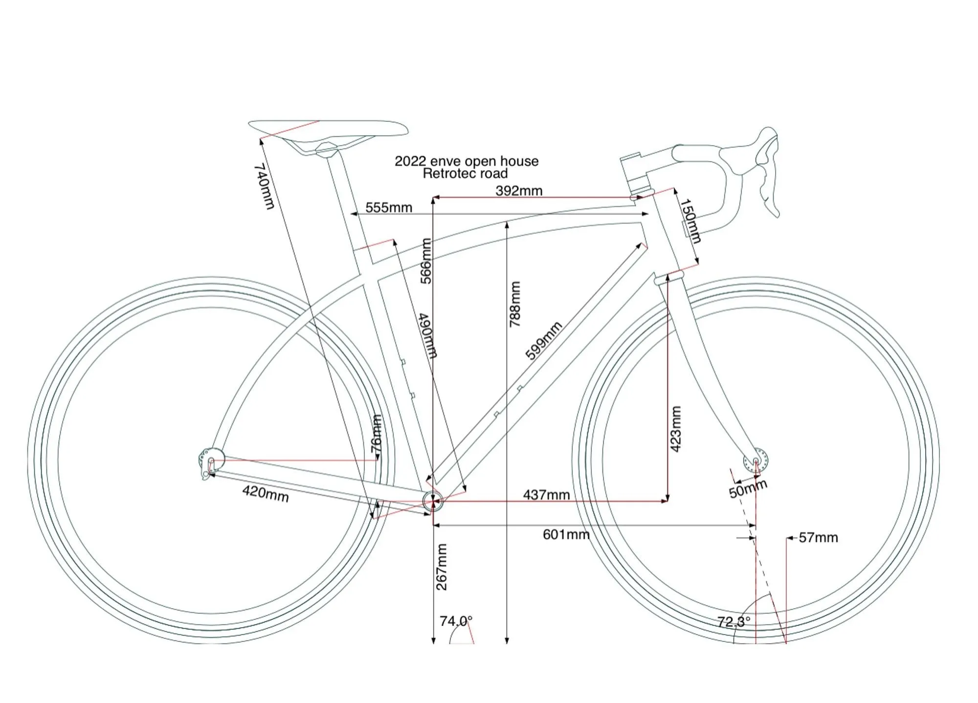 Low Mile Retrotec Road 55cm Steel Disc Frameset 700c Enve Carbon Fork Chris King