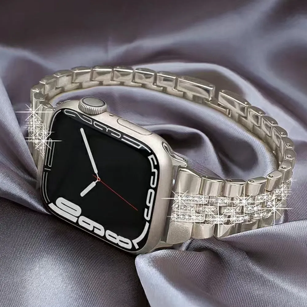 Luxury Diamond Strap For Apple Watch Ultra 49mm 38mm 44mm 40 41 45mm For iWatch Series 8 7 6 3 4 5 SE Women Stainless Steel Band