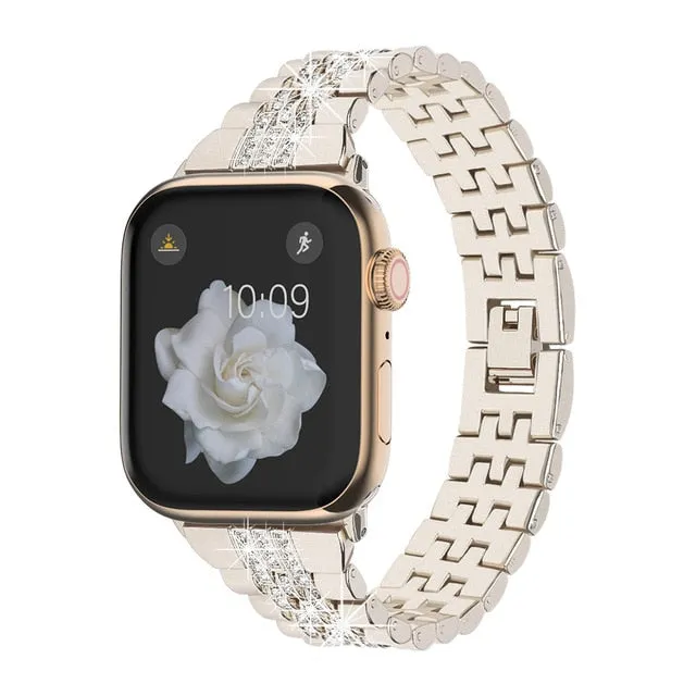 Luxury Diamond Strap For Apple Watch Ultra 49mm 38mm 44mm 40 41 45mm For iWatch Series 8 7 6 3 4 5 SE Women Stainless Steel Band