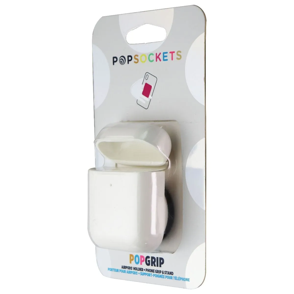 PopSockets PopGrip Swappable Grip and AirPods (1st Gen) Holder - White