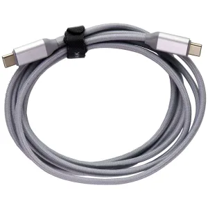 PowerPeak Fast Charge Braided 5-Ft USB-C to USB-C Charge / Sync Cable - Silver