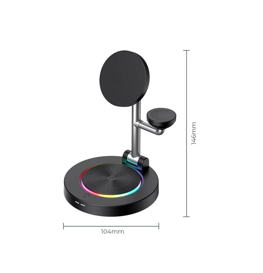 Qi2 Certified 3 IN 1 Wireless Charging Station with 33W Travel Charger