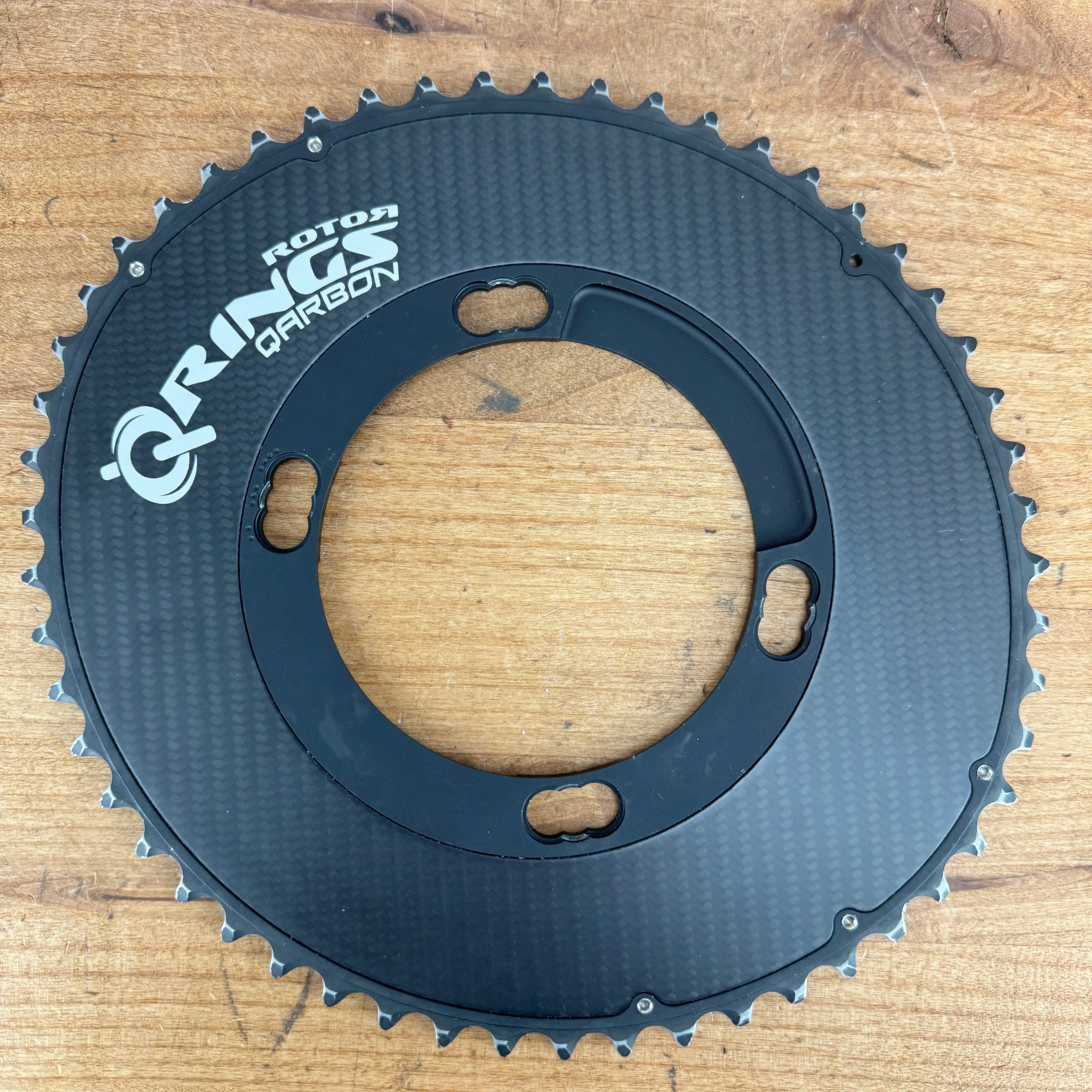 Rotor Qarbon Carbon 4-Bolt 110BCD 53/37t 11-Speed Oval Bike Chainrings 175g Shimano