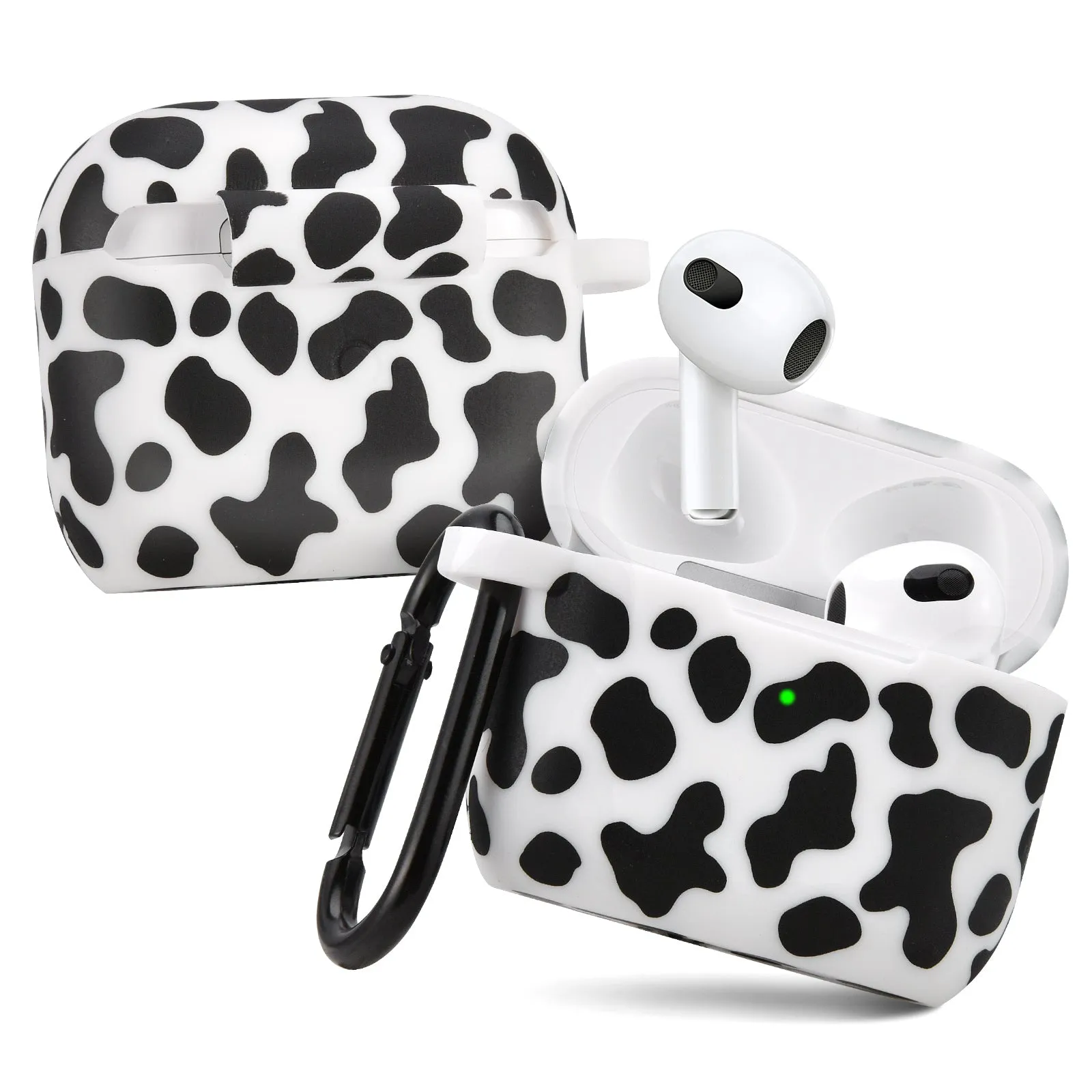 Silicone Case for Apple Airpod 3 Generation 3rd with Keychain-Cow Print