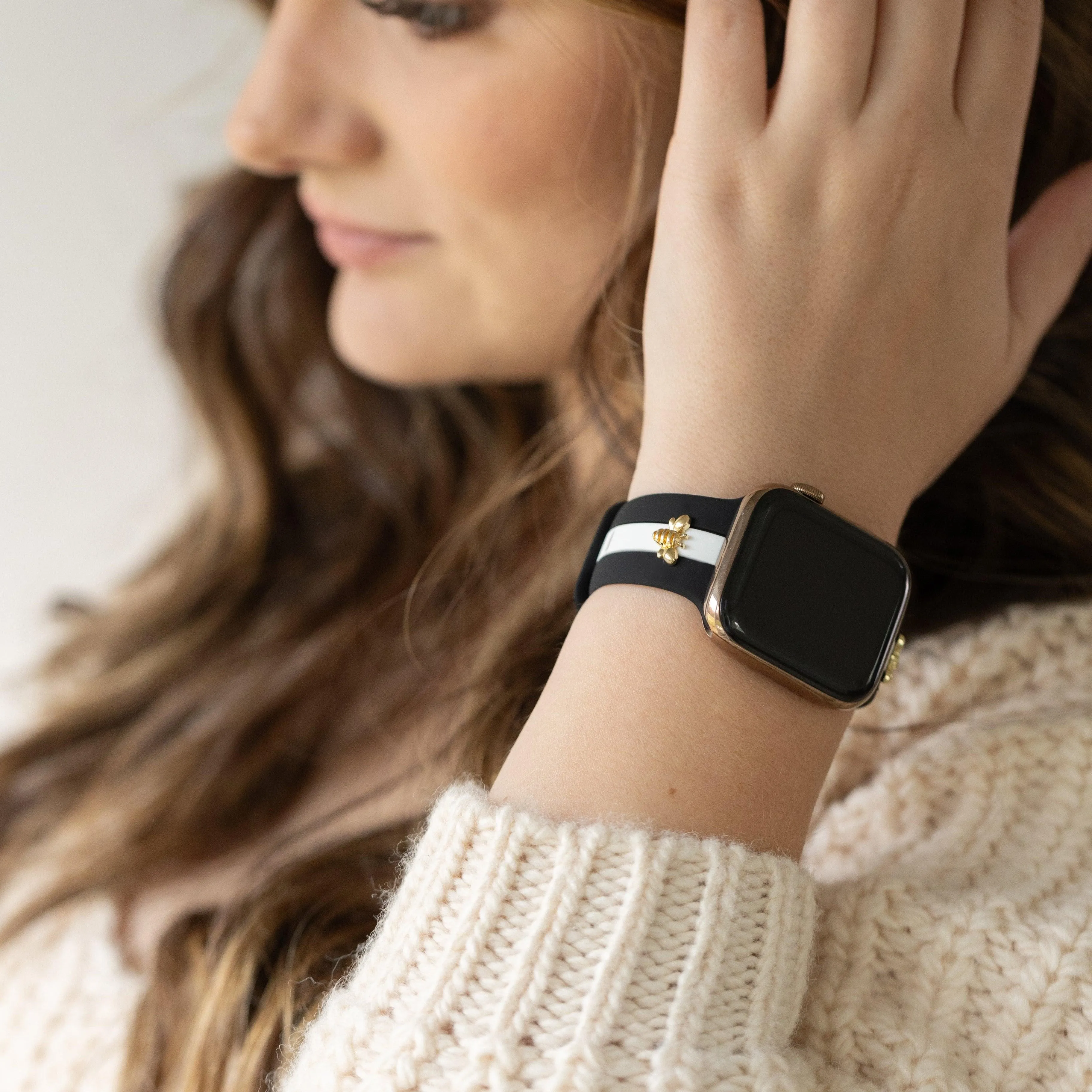 Skye Midnight Black & White Smart Watch Band