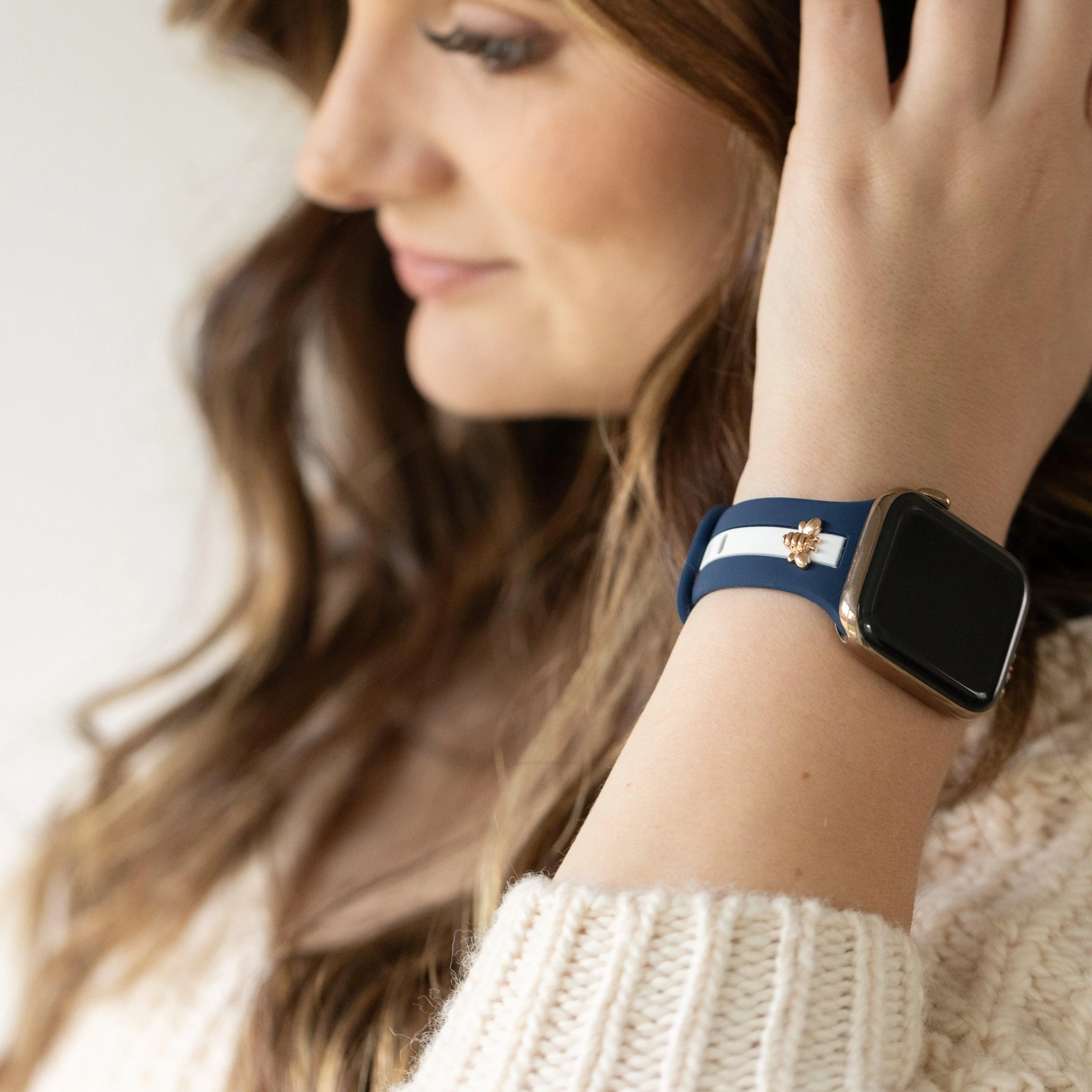 Skye Nautical Blue & White Smart Watch Band